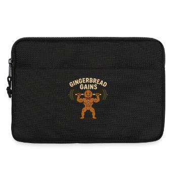 Gingerbread Gains Funny Christmas Holiday - Laptop bag 13" - black - Front