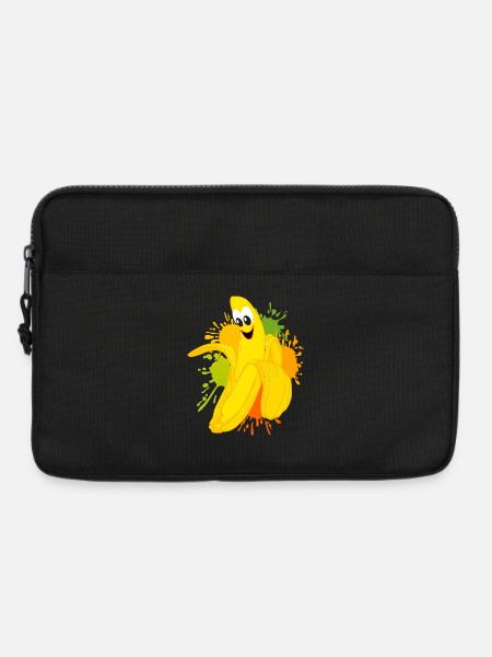 Fröhliche Bananen Farbexplosion - Laptoptasche 13" - Schwarz