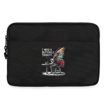 Butterfly Therapist Funny Moth Bar Art Tee - Laptop bag 13" - black - Front
