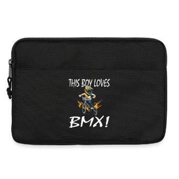 Junge liebt BMX Illustration - Laptoptasche 13" - Schwarz - Vorne