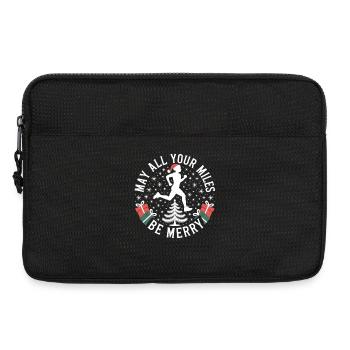 Maillot de Noël de course Que tous vos kilomètres soient joyeux - Sacoche pour ordinateur portable 13 pouces - noir - Devant