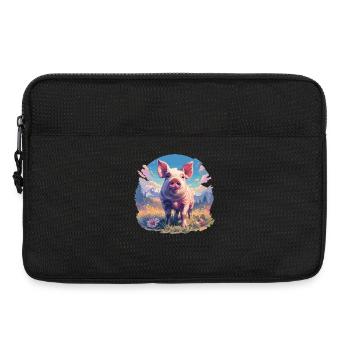 Schweine Schwein - Laptoptasche 13" - Schwarz - Vorne