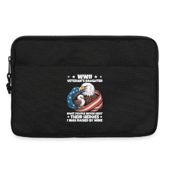 WWII Veteran Tochter Stolz Adler Amerika Flagge - Laptoptasche 13" - Schwarz - Vorne