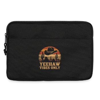 Yeehaw Vibes Only – Rétro western - Sacoche pour ordinateur portable 13 pouces - noir - Devant