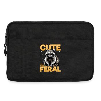 Funny Raccoon - Laptoptasche 13" - Schwarz - Vorne