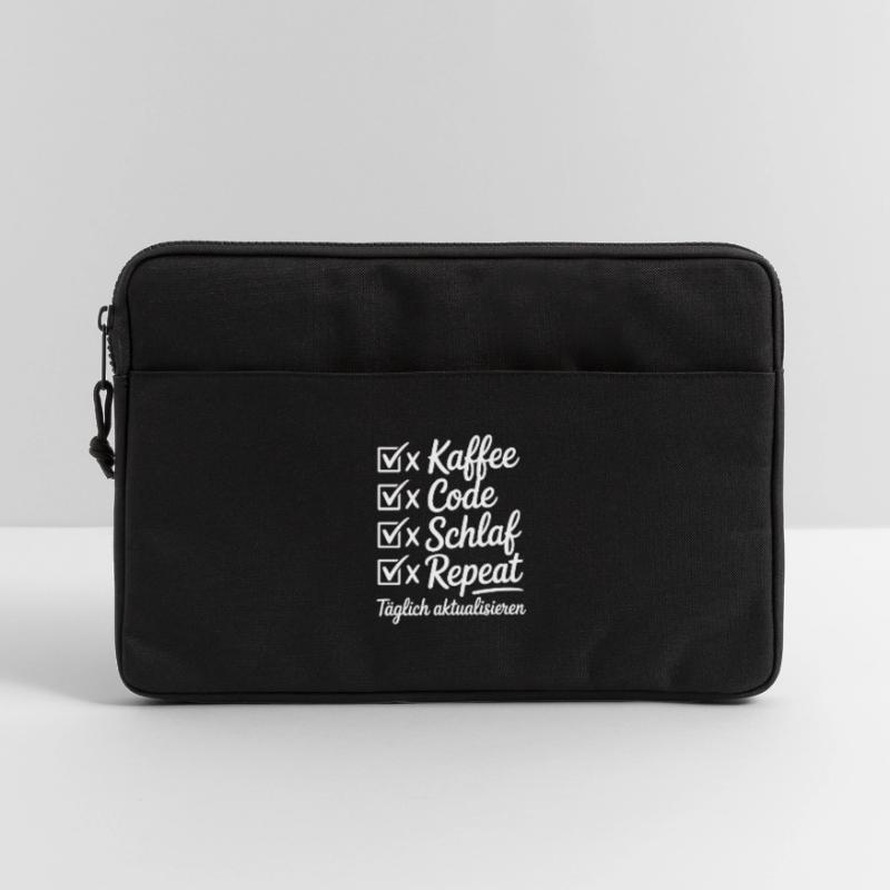 Kaffee Code Schlaf Repeat Tagesroutine Laptoptasche 13"