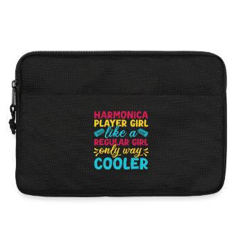 Funny Harmonica Player Girl Like A Regular Girl - Laptop bag 13" - black - Front