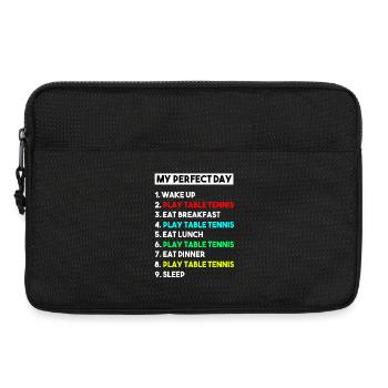 Mon cadeau de tennis de table pour hommes : une journée parfaite - Sacoche pour ordinateur portable 13 pouces - noir - Devant