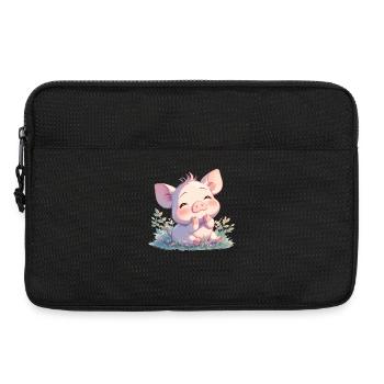 Schweine Schwein - Laptoptasche 13" - Schwarz - Vorne