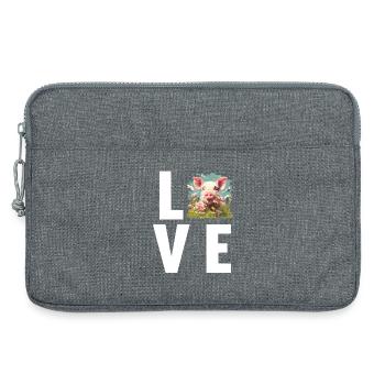 Cochon Cochon - Sacoche pour ordinateur portable 13 pouces - gris chiné - Devant