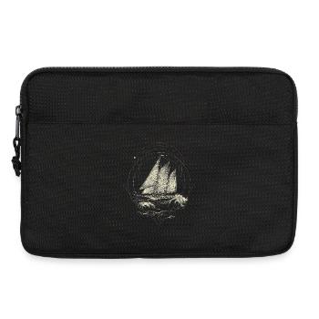 Sailing ship – Geometric nautical line art - Laptop bag 13" - black - Front