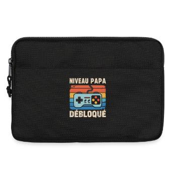 Papa-Level freigeschaltet – Gamer-Vater-werdendes Geschenk - Laptoptasche 13" - Schwarz - Vorne