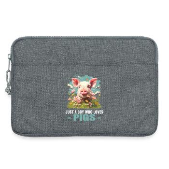 Cochon Cochon - Sacoche pour ordinateur portable 13 pouces - gris chiné - Devant