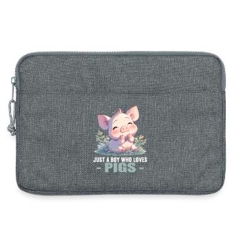 Cochon Cochon - Sacoche pour ordinateur portable 13 pouces - gris chiné - Devant