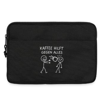 Coffee helps against everything stick figure - Laptop bag 13" - black - Front