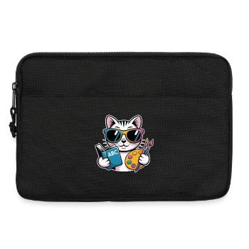 Cat Artist Colorful Palette ABC - Laptop bag 13" - black - Front