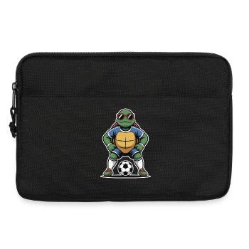 Tortue en tenue de football - Sacoche pour ordinateur portable 13 pouces - noir - Devant