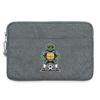 Tortue en tenue de football - Sacoche pour ordinateur portable 13 pouces - gris chiné - Devant