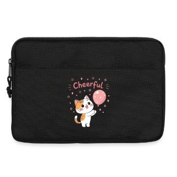 Fröhliches pinkes Ballonkätzchen - Laptoptasche 13" - Schwarz - Vorne