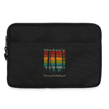 Forêt, nature, randonnée, arbres, camping en plein air, cadeau en plein air - Sacoche pour ordinateur portable 13 pouces - noir - Devant