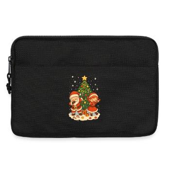 Tamponnement du Père Noël, chemise de couple, drôle - Sacoche pour ordinateur portable 13 pouces - noir - Devant