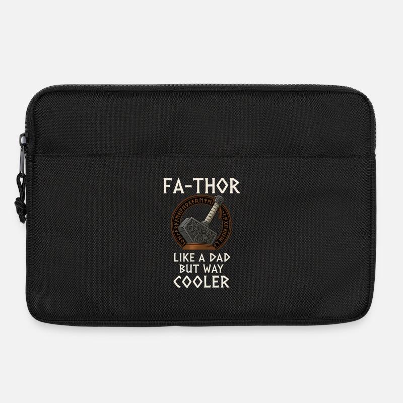 Fa-Thor Wikinger Vater Hammer Design - Laptoptasche 13" - Schwarz