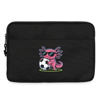 Pink Axolotl with Football Glow - Laptop bag 13" - black - Front