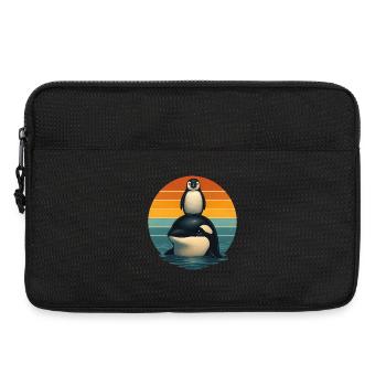Orca Penguin Retro Animal Lovers - Sacoche pour ordinateur portable 13 pouces - noir - Devant