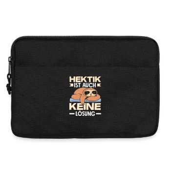 Lustiges Faultier Keine Motivation Spruch - Laptoptasche 13" - Schwarz - Vorne