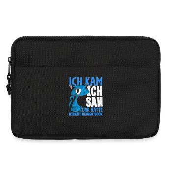 Lustiges Katze Keine Motivation Spruch - Laptoptasche 13" - Schwarz - Vorne