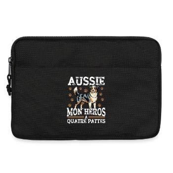 Aussie : mon chien héros à quatre pattes - Sacoche pour ordinateur portable 13 pouces - noir - Devant