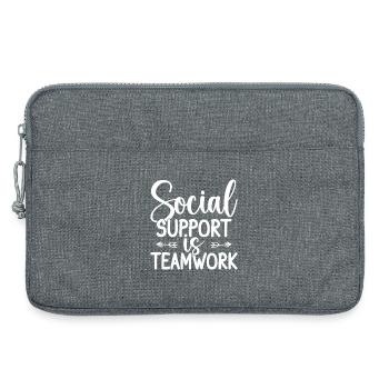 Citation d’assistant social : Le soutien est le travail d’équipe social - Sacoche pour ordinateur portable 13 pouces - gris chiné - Devant