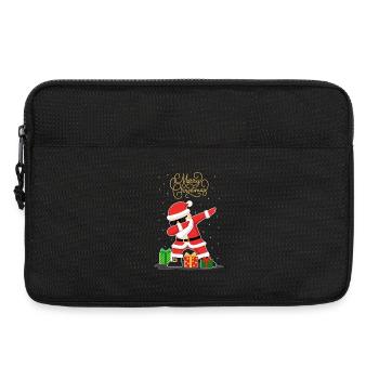 Drôle de Père Noël qui tamponne la neige - Sacoche pour ordinateur portable 13 pouces - noir - Devant