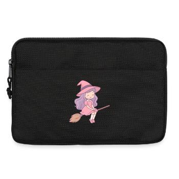 Kawaii witch on broom pastel design - Laptop bag 13" - black - Front