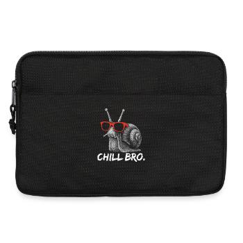CHILL BRO – Escargot drôle avec des lunettes de soleil - Sacoche pour ordinateur portable 13 pouces - noir - Devant