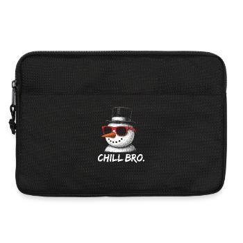 CHILL BRO – Bonhomme de neige drôle avec des lunettes de soleil - Sacoche pour ordinateur portable 13 pouces - noir - Devant