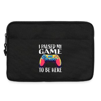 Paused My Game To Be Here - Laptoptasche 13" - Schwarz - Vorne