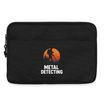 Metall-Entdeckungs-Abenteuer Schatzsuche-Silhouette - Laptoptasche 13" - Schwarz - Vorne
