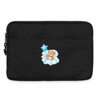 Teddy auf Wolken Ballon - Laptoptasche 13" - Schwarz - Vorne