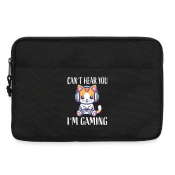 Kätzchen mit Headset beim Gaming - Laptoptasche 13" - Schwarz - Vorne