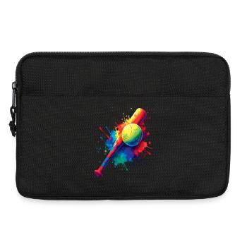 Vintage-Baseball-Design Bunter Sportspritzer - Laptoptasche 13" - Schwarz - Vorne