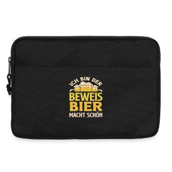 Je suis la preuve – la bière te rend belle - Sacoche pour ordinateur portable 13 pouces - noir - Devant