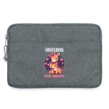 Big Sister Giraffe Sibling - Laptop bag 13" - heather grey - Front