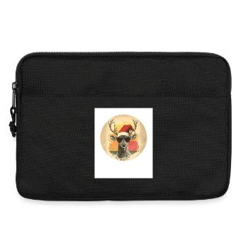 Rentier Hirsch Geweih Reindeer Vintage Weihnachten - Laptoptasche 13" - Schwarz - Vorne