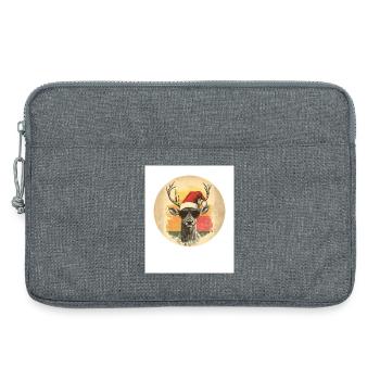 Cerfs de renne bois de rene Noël Vintage - Sacoche pour ordinateur portable 13 pouces - gris chiné - Devant