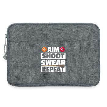 Aim shoot swear funny billiards billiard player - Laptop bag 13" - heather grey - Front