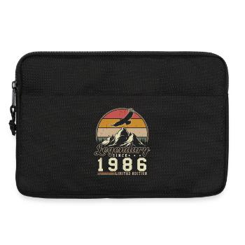 1986 Vintage Vintage Anniversaire Cadeau Rétro - Sacoche pour ordinateur portable 13 pouces - noir - Devant