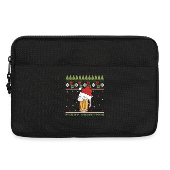 Joyeux Noël Pull Moche de Noël Bière Humour Drôle - Sacoche pour ordinateur portable 13 pouces - noir - Devant