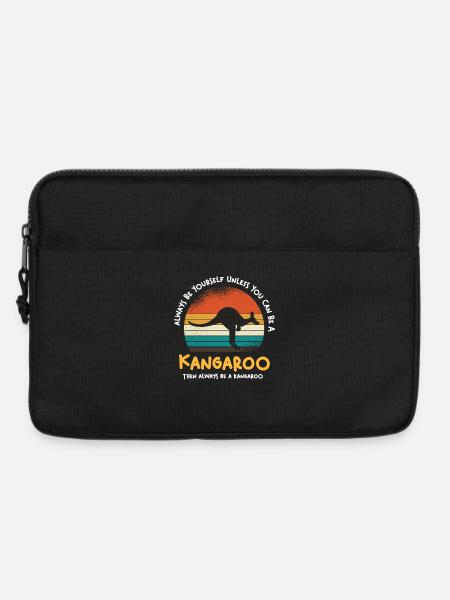 Känguru Retro Sonnenuntergang - Laptoptasche 13" - Schwarz