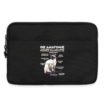 Idée de cadeau pour un propriétaire de chat pour chats siamois - Sacoche pour ordinateur portable 13 pouces - noir - Devant